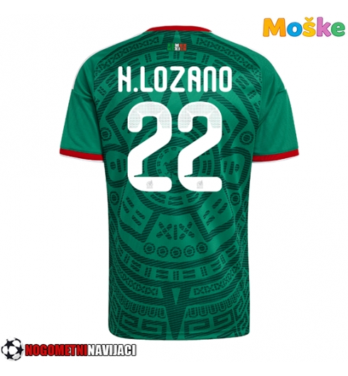 Moške Nogometnih dresov Mehika Hirving Lozano #22 Domači SP 2026 Kratki rokavi Moške Nogometnih dresov Mehika Hirving Lozano #22 Domači SP 2026 Kratki rokavi